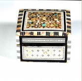 Square Mother of Pearl Box - Black Deluxe