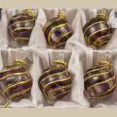 1.6" Blown Glass Egyptian Christmas Ornaments - Set of 6 Ornaments