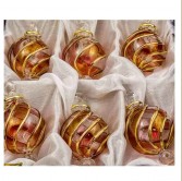 1.6" Blown Glass Egyptian Christmas Ornaments - Set of 6 Ornaments