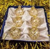 1.6" Blown Glass Egyptian Christmas Ornaments - Set of 6 Ornaments