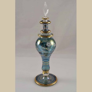 Egyptian Glass Perfume Bottle - Blue Green