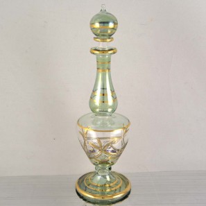 Egyptian Glass Perfume Bottle -  Green