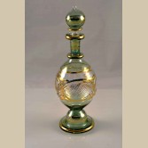 Egyptian Glass Perfume Bottle -  Green