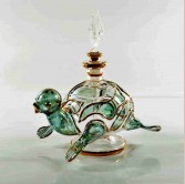 Turtle Glass Decorative Perfume Bottle- Green