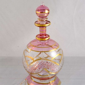 Egyptian Glass Perfume Bottle -  Pink 