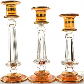 Handmade Glass Candle Holder - Set of 3