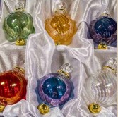 1.6" Blown Glass Egyptian Christmas Ornaments - Set of 6 Ornaments