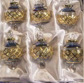 1.6" Blown Glass Egyptian Christmas Ornaments - Set of 6 Ornaments