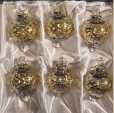 1.6" Blown Glass Egyptian Christmas Ornaments - Set of 6 Ornaments