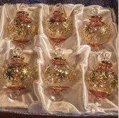 1.6" Blown Glass Egyptian Christmas Ornaments - Set of 6 Ornaments