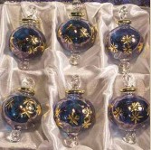 1.6" Blown Glass Egyptian Christmas Ornaments - Set of 6 Ornaments