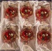 1.6" Blown Glass Egyptian Christmas Ornaments - Set of 6 Ornaments