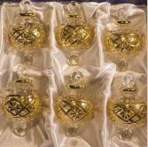 1.6" Blown Glass Egyptian Christmas Ornaments - Set of 6 Ornaments