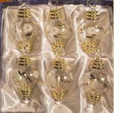 1.6" Blown Glass Egyptian Christmas Ornaments - Set of 6 Ornaments