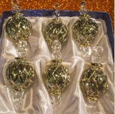 1.6" Blown Glass Egyptian Christmas Ornaments - Set of 6 Ornaments