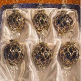 1.6" Blown Glass Egyptian Christmas Ornaments - Set of 6 Ornaments