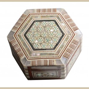 Mother of pearl box - White green