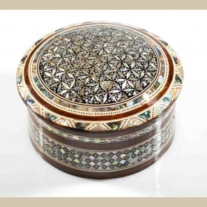 Round Mother of Pearl Jewelry Box