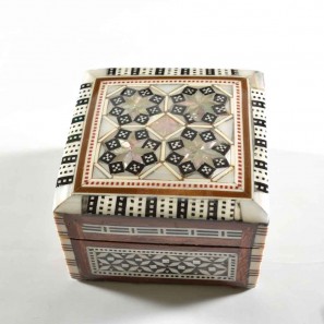 Square Mother of Pearl Box - Black & White