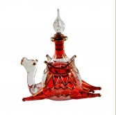 Sitting Camel Glass Decorative Perfume Bottle- Red