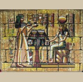 Nefertari Making offerings to Isis Papyrus