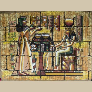 Nefertari Making offerings to Isis Papyrus