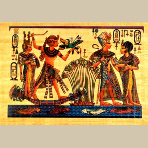 King tutankhamun  & His Wife Hunting Trip Papyrus